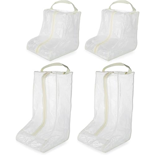 YTYBMW Portable Tall Boot Organizer, Dust and Moisture Tall Boots, Bootie Protector Bags / For Riding Boots, Leather Boots & Snow Boots For Home & Travel 4-Pack (White)