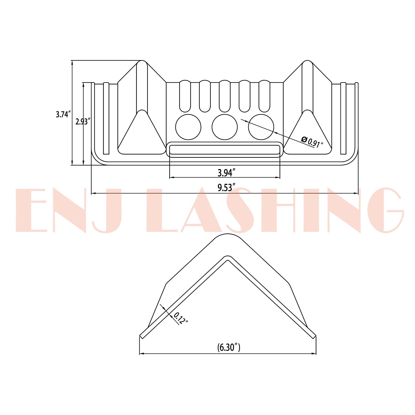 ENJ - Confezione da 20 protezioni per bordi piatti per carichi di carico, protezioni angolari piatte utilizzate insieme alla cinghia per proteggere il carico