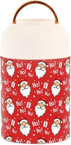 Miniatura 2 de MCHIVER Christmas Food Jar with Spoon Stainless Steel Vacuum Insulated Food Container 17 oz Food Flask for Hot Food