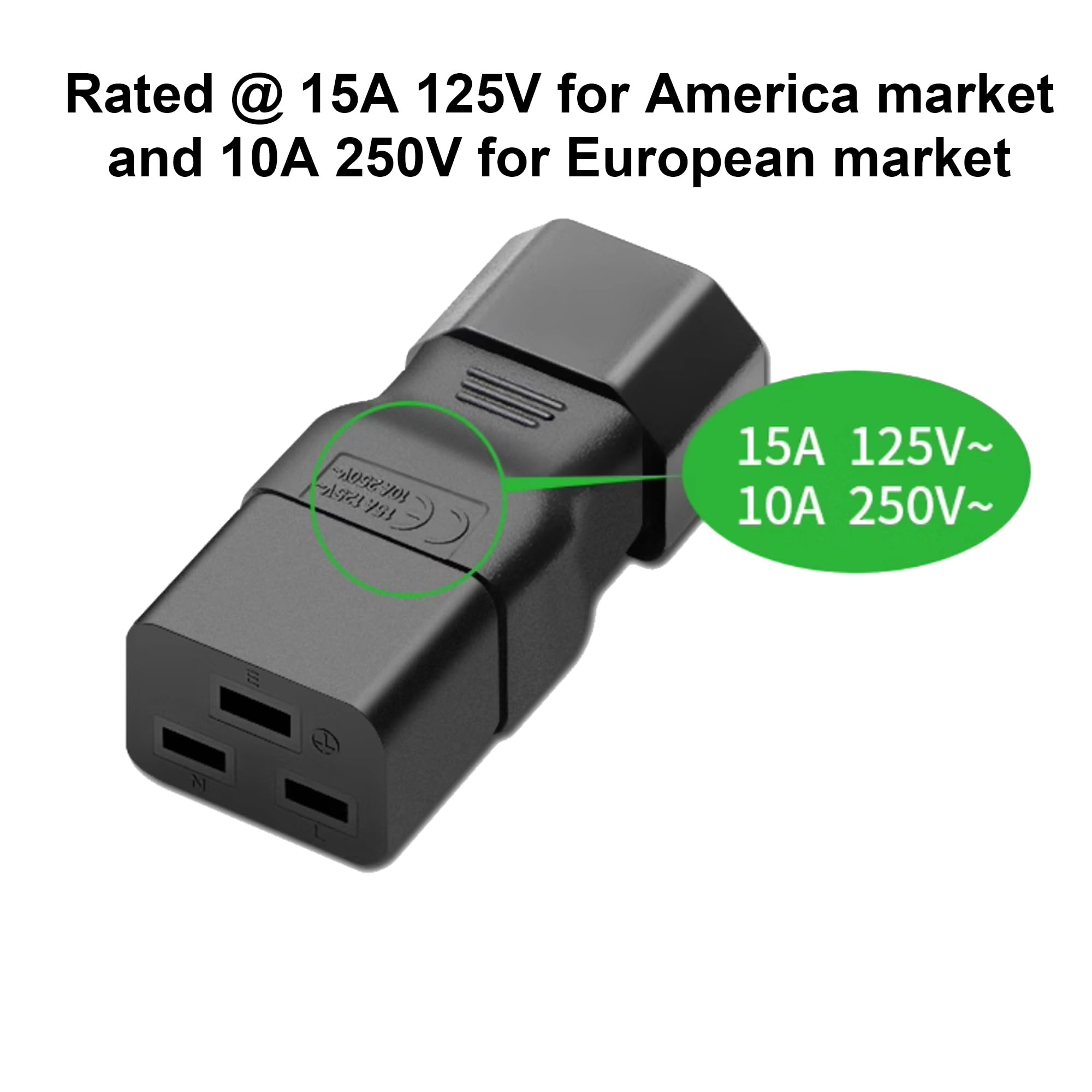 Adattatore IEC C14 A C19 - 10A 250V, Per Server, UPS E Computer, Connettore Di Alimentazione - Foto 10