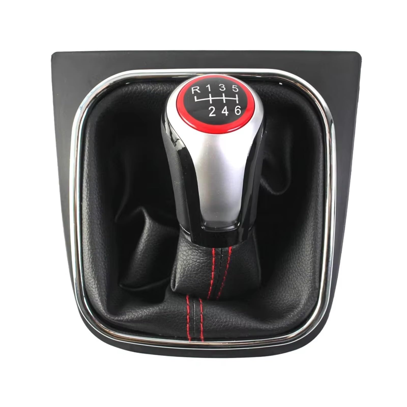 LinQianBhD Car Gear Shift Knob for VW for Golf 5 6 for R32 for GTI for GTD Gaiter Boot Cover Collar MT Speed Gear Shift Knob(6 Speed)