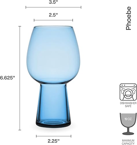 Miniatura 3 de Mikasa Phoebe Goblet - Vaso de cerveza (4 unidades), color azul