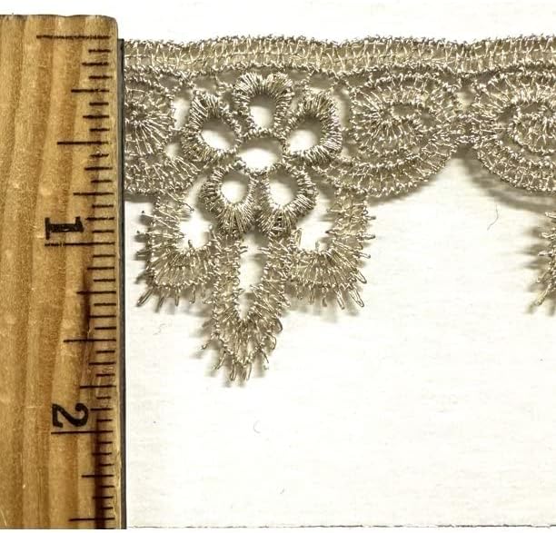 Miniatura 2 de 1-34 pulgadas Venecia Venecia metálica de encaje - 6 yardas continuas (dorado)