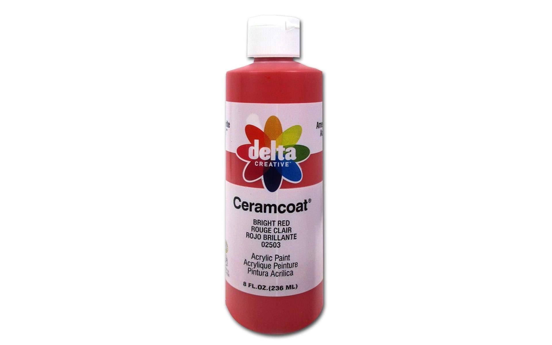 Ceramcoat Acrylic Paint 8oz-Bright Red - Transparent
