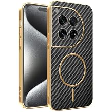 Phone Case for Oneplus 12 Compatible with MagSafe Silicone Cover 3D Carbon Fiber Texture, Ultra Thin for Oneplus 12 Case Shockproof Anti-Scratch Black