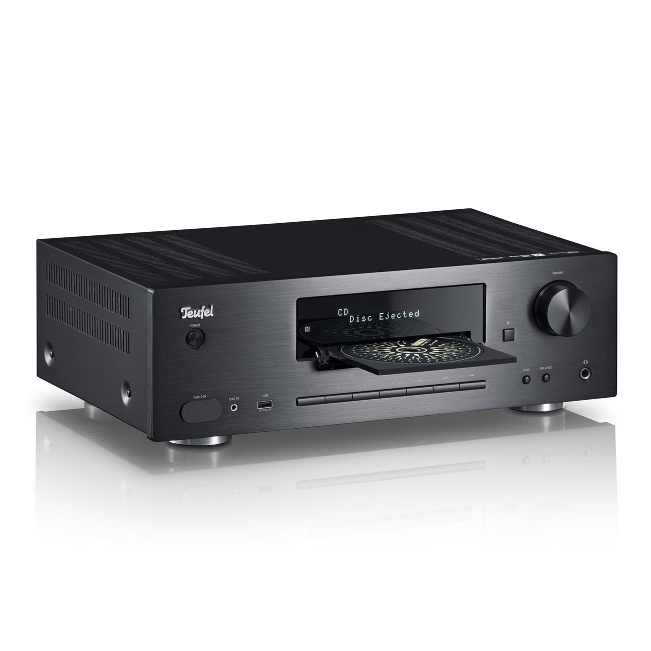 Teufel Kombo 62 CD-Receiver Kraftvoller Stereo-CD-Receiver Verstärker mit Bluetooth DAB+ Schwarz
