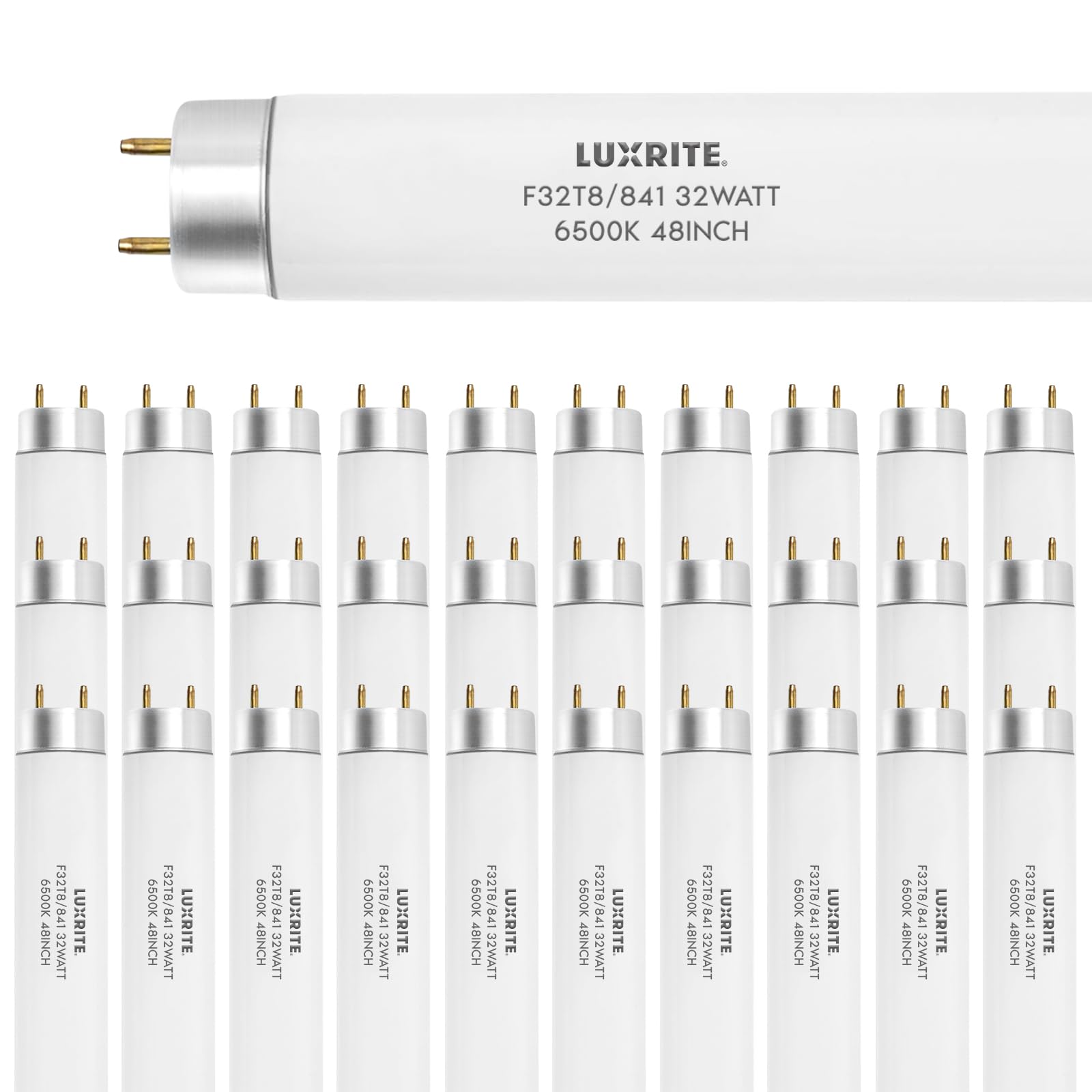 Luxrite (30 Pack) F32T8/765 32W 48 Inch T8 Fluorescent Tube Light Bulb, 6500K Daylight, 2650 Lumens, G13 Medium Bi-Pin Base, LR20735-image-15