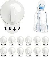 Vista 1 de Removable Adhesive Wall Hooks, Heavy Duty Damage-Free Hanging Holds up to 2.2 lbs, 12-Pack with Strips, No Drilling Hangers for Pictures, Christmas