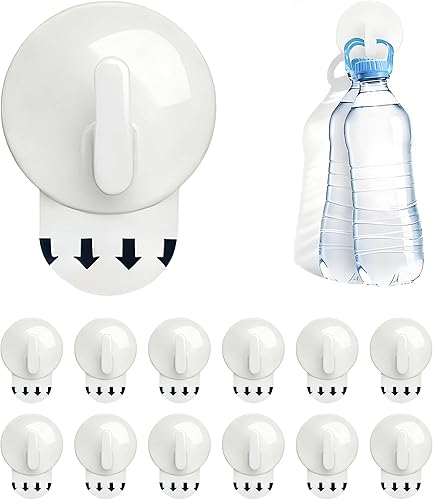 Miniatura 8 de Ganchos adhesivos resistentes, paquete de 12 ganchos de pared extraíbles para colgar fotos, cortinas, sombreros, colgar y organizar sin daños,