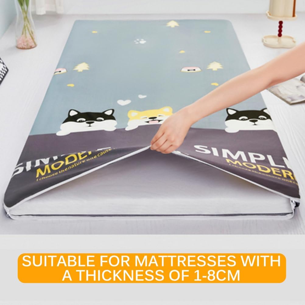 C,90x200cm,LDLCYCN Futon Mattress Cover with Zipper Traditional Japanese Floor Mattress Cover Queen King Size Tatami Mattress Protective Cover Mattress Protector Soft Futon Slipcover