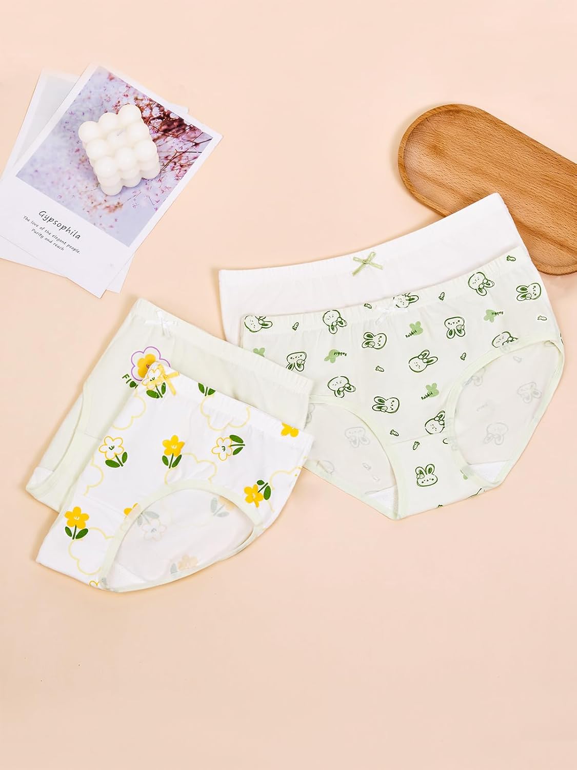 Haloumoning Girls Underwear Soft Cotton Underwear Toddler Girls Briefs Kids Comfy Panties,4-pack - Image 3