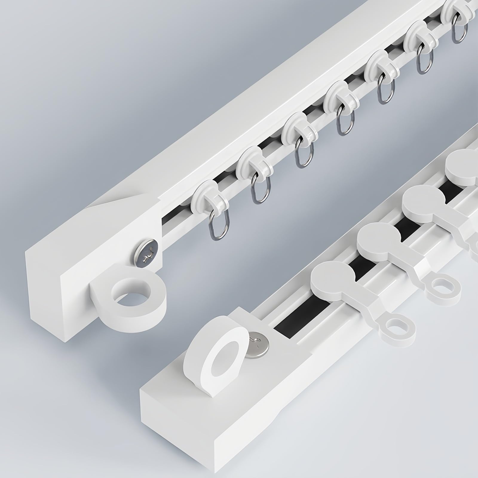 Riel De Cortina Corredera, Montaje En Techo O Pared, Barras Cortinas Sin Taladros, Riel Cortina No Flexibles Para Privacidad En Sala De Estar Y Dormitorio(70cm/2.29FT)