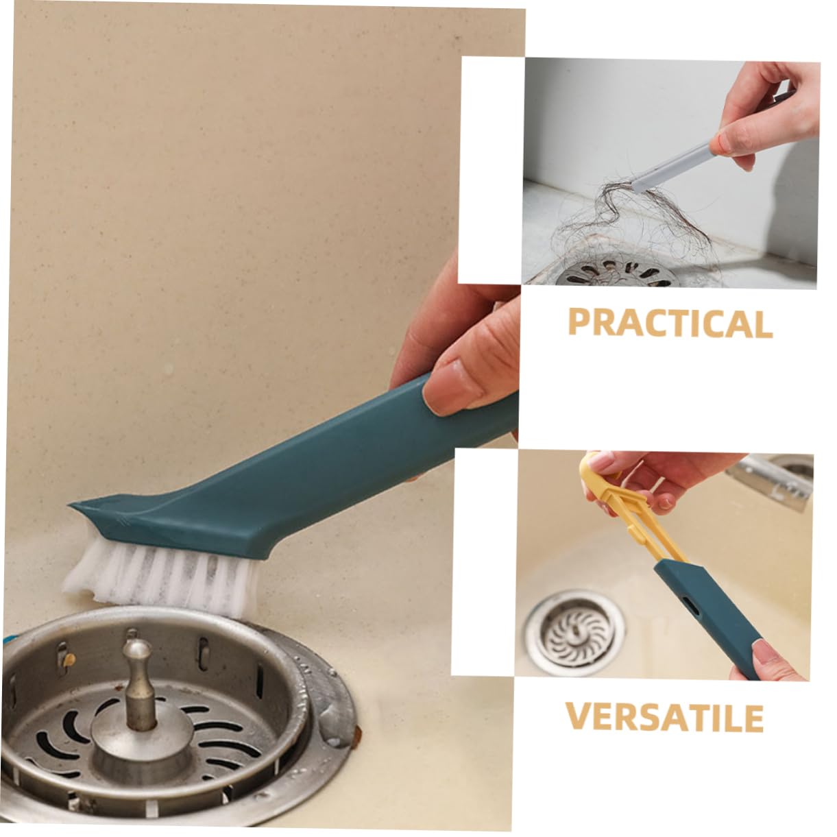 Juego de 3 cepillos de limpieza de cocina, limpiador de jabón para platos, limpiador de lavavajillas, limpiador de suelos de madera dura, herramienta de limpieza multiusos para platos y hornos