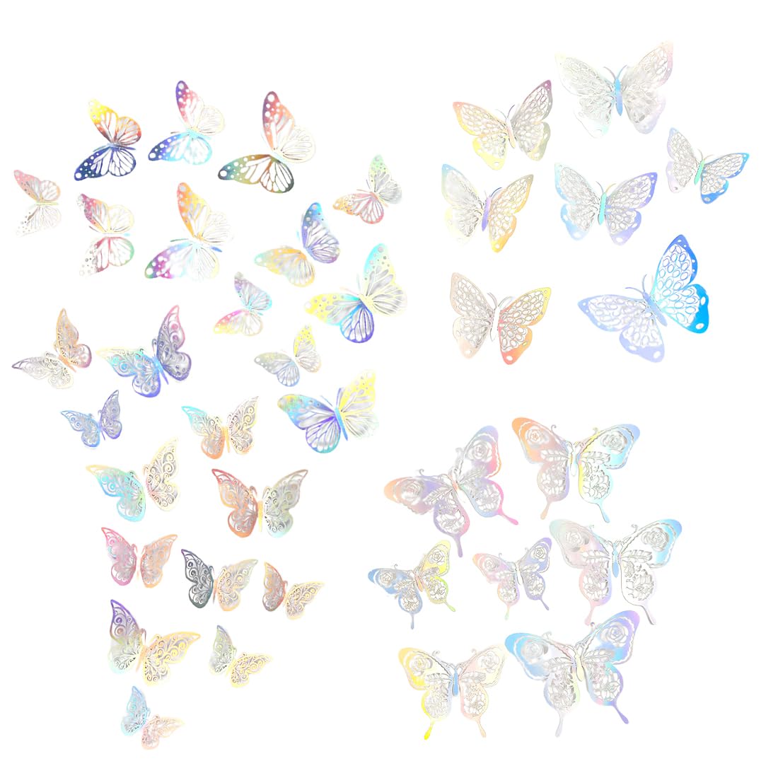 48 Piezas Decoración de Pared de Mariposas, Pegatinas de Mariposas 3D Pegatinas de Pared para Niños Pegatinas de Mariposas Murales de Pared Decorativos de Mariposas para el Dormitorio