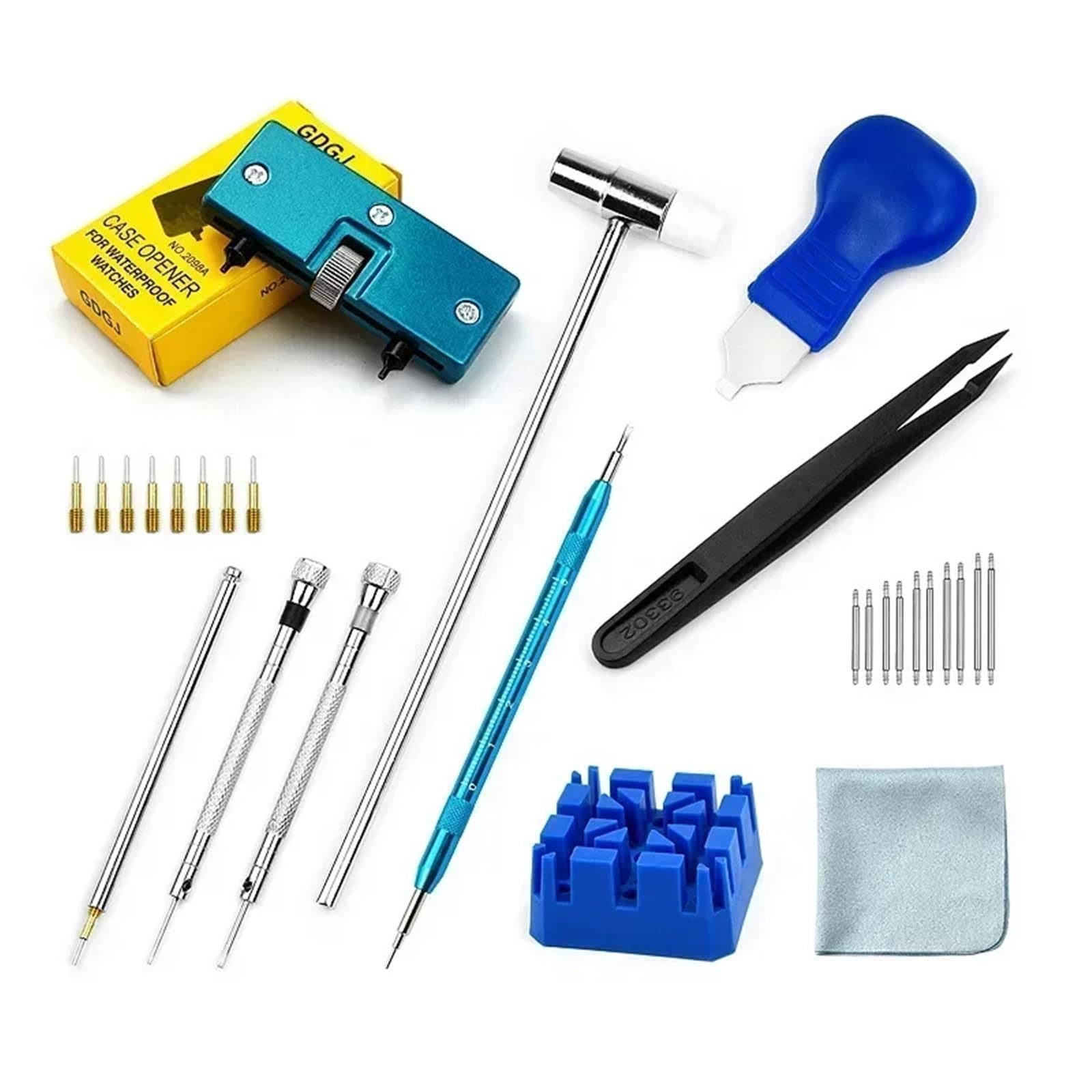 Kit De ReparacióN De Relojes 29 Uds conjunto de herramientas de reparación de relojes abridor de relojes Kit de herramientas de reparación reloj palanca cuchillo destornillador Pin martillo conjunto f