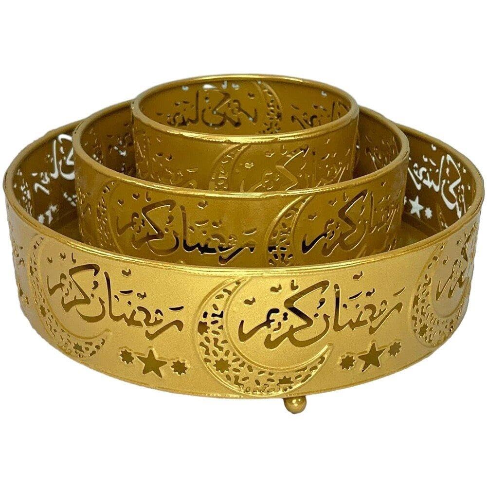 Plateau islamique en métal sculpté, décoration premium pour l'art de la table