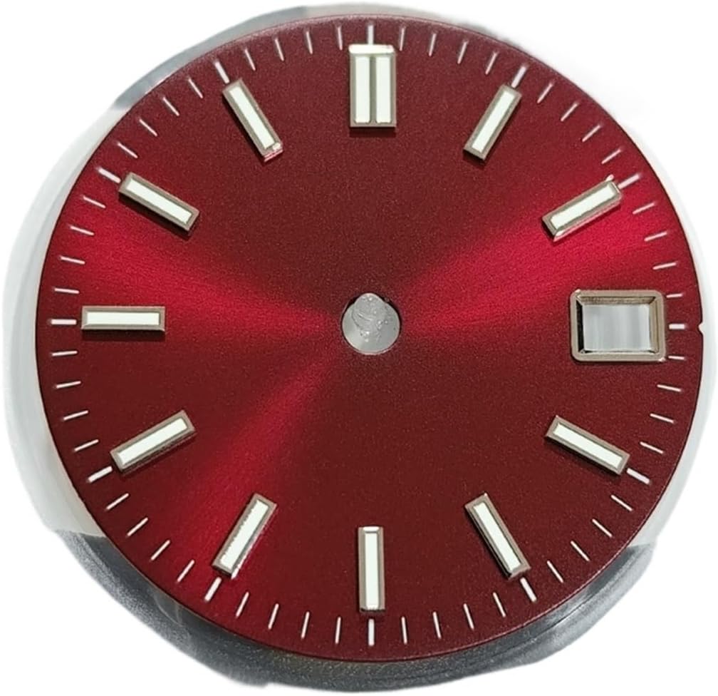 1PCS 28.5MM NH35 Dial Cadran 5 Face Watch Red Part Accessories