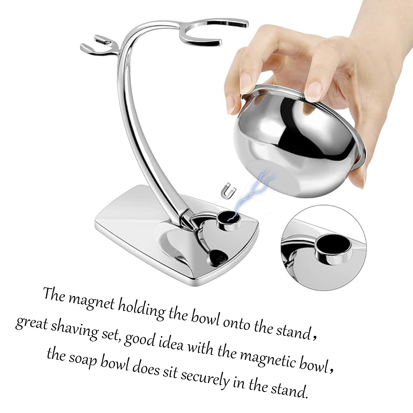 JHTSOLE Shaving Set with Badger Hair Shaving Brush, Soap Bowl Stylish Shaving Kit and Stand,Shaving Handle Compatible with Mach3 for Men's Razor Gift