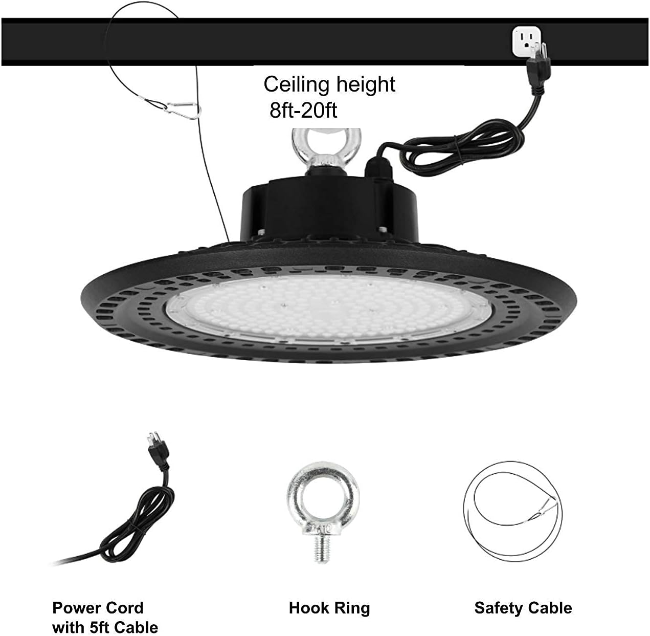 Best Cyber Deals 🔥 LED High Bay Light 100W 14,000lm 6500K Cool White, ETL Listed High Bay LED Shop Lights for Warehouse Work Shop Plant Growth, Alternative to 400W MH/HPS