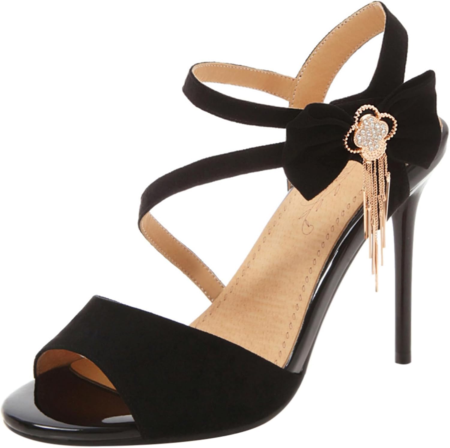 Lizoleor Sandalias Con Correa De Tobillo Para Mujer, Elegantes Tacones De Bloque Y Puntera Abierta, Con Lazos, Rosado, 10