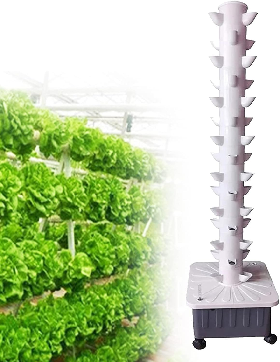 WTAILYSOUE 15 Floors 45 Holes Hydroponics Tower Set Hydroponic Growing, Hydroponic Growing Kit, Aquaponics Growing, Hydroponics Vertical Growing