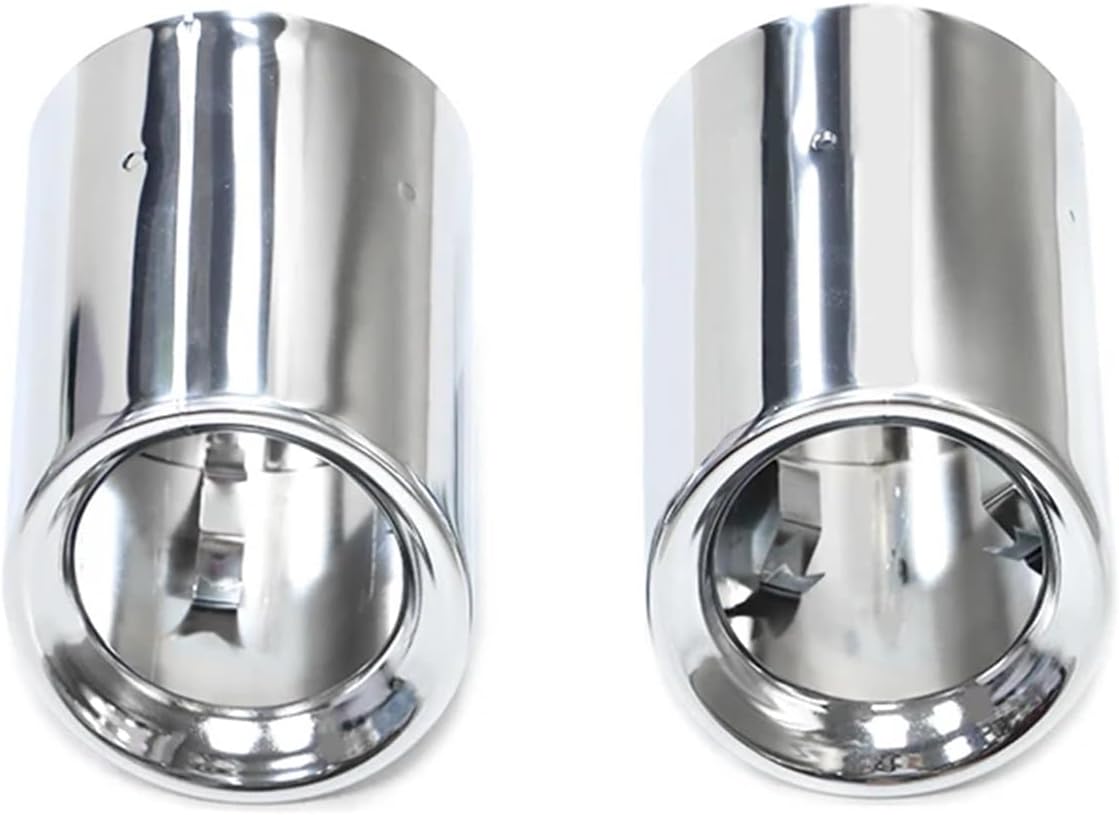 Car Exhaust Tip Compatible For BMW X3 G01 30i X4 G02 30i 2019 2020 2021 2022 Exhaust Tips Muffler Stainless Steel Exhaust Trim Cover Nozzle(Silver)