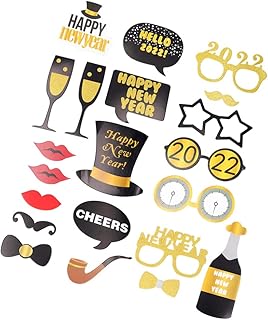 Nowy Rok Booth Prop: 20 SZTUK 2022 Selfie Photo Booth Rekwizyty Szczęśliwego Nowego Roku Akcesoria Do Fotografii Boże Narodzenie Wakacje Party Favor Design
