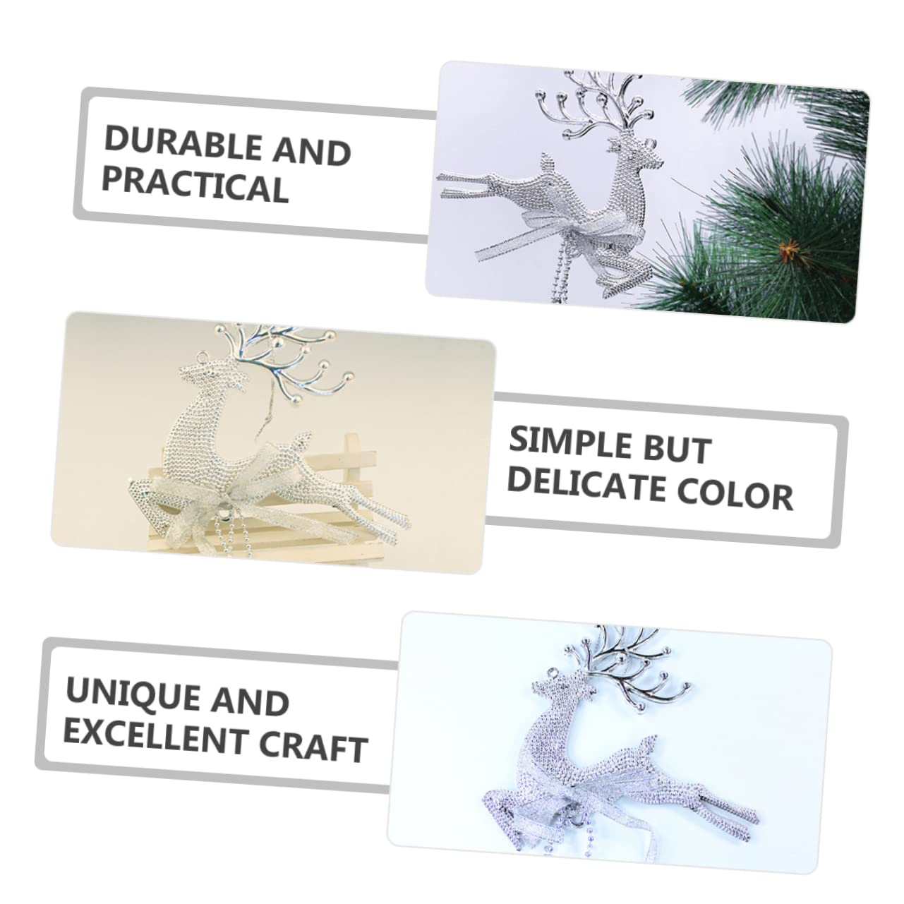 PRETYZOOM 3 Set Di Decorazioni Per Lalbero Di Natale Ornamenti in Feltro A Forma Di Renna Decorazioni Da Appendere Allalbero Di Natale Pendenti A Forma Di Renna Per Feste 6 Pezzi*3