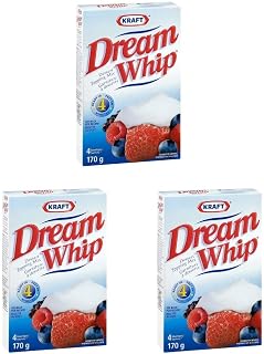 Dream Whip Dessert Topping Mix 3-Pack 170g/6oz - Creamy Sweet Topping Ready in 4 Minutes for Pies, Cakes & Fruits | Imported from Canada