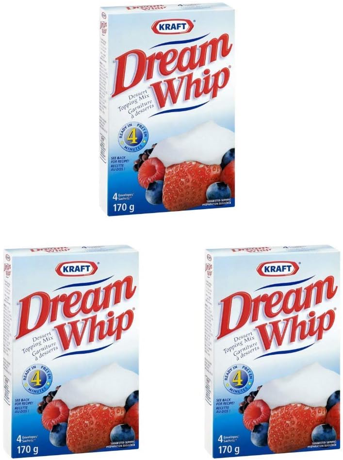 3 PACK Dream Whip Dessert Topping Mix 170G 6OZ Add sweet flavor and creamy texture to all your favorite desserts {Imported from Canada}
