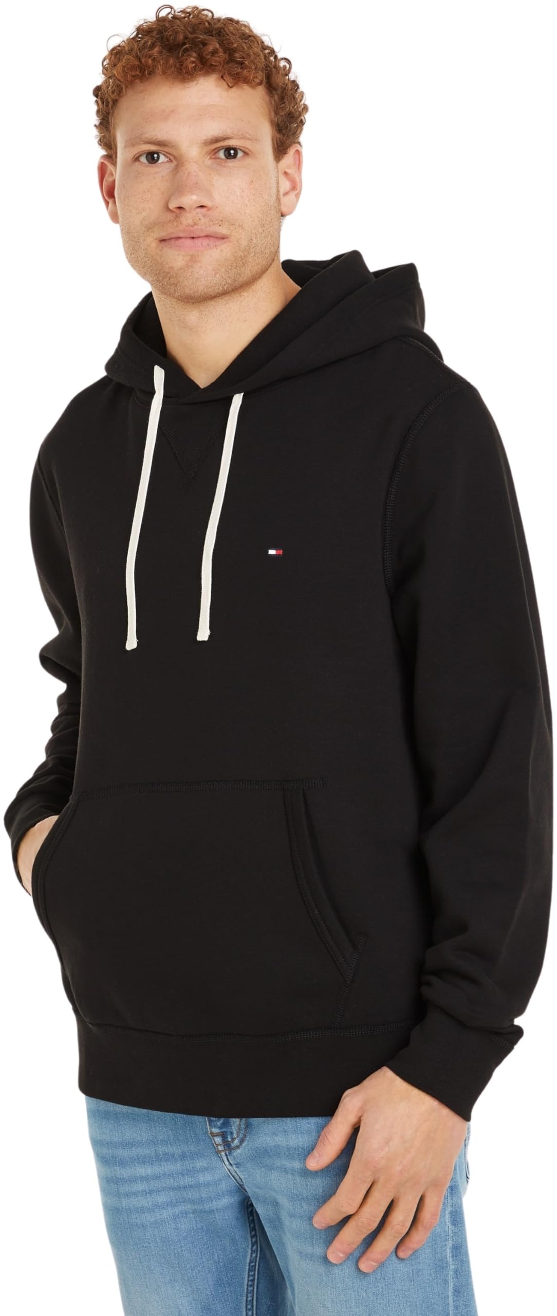 Tommy Hilfiger Men's Essential Fleece Hoody Mw0mw37230 Pullover Hoodie, Black (Black), M