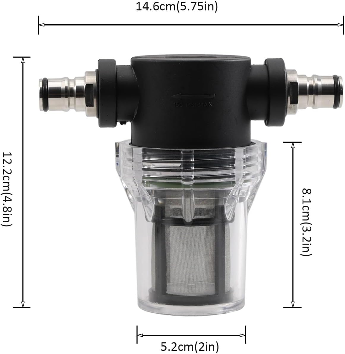 Ball Lock Inline Filter 150 Micron 100 Mesh for Beverage Transfer Systems