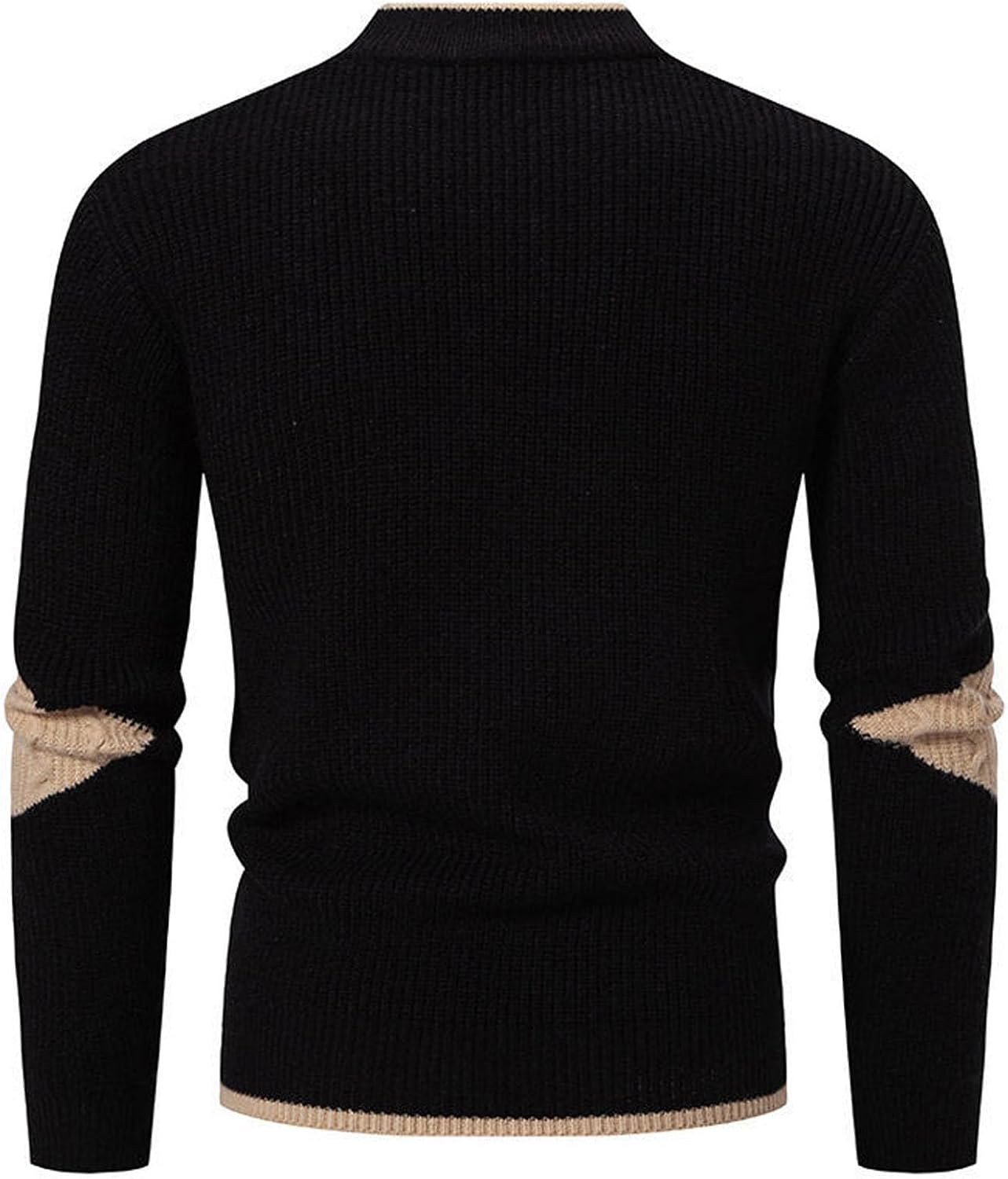 Men's Casual Lightweight Sweater Color Block Knitted Sweaters Patchwork Vintage Ethnic Style Long Sleeve Sweaters