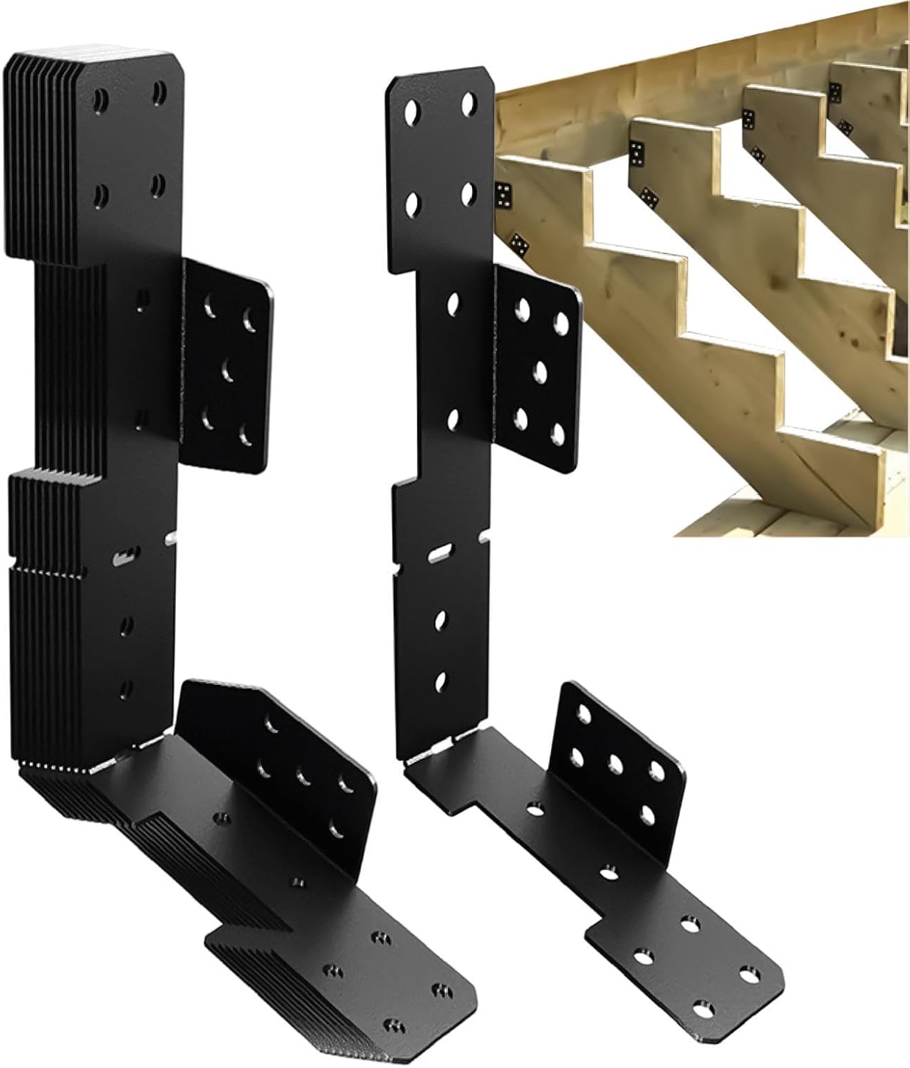 Stringer Support Bracket 10-Pieces Adjustable Heavy Duty Joist Mounting