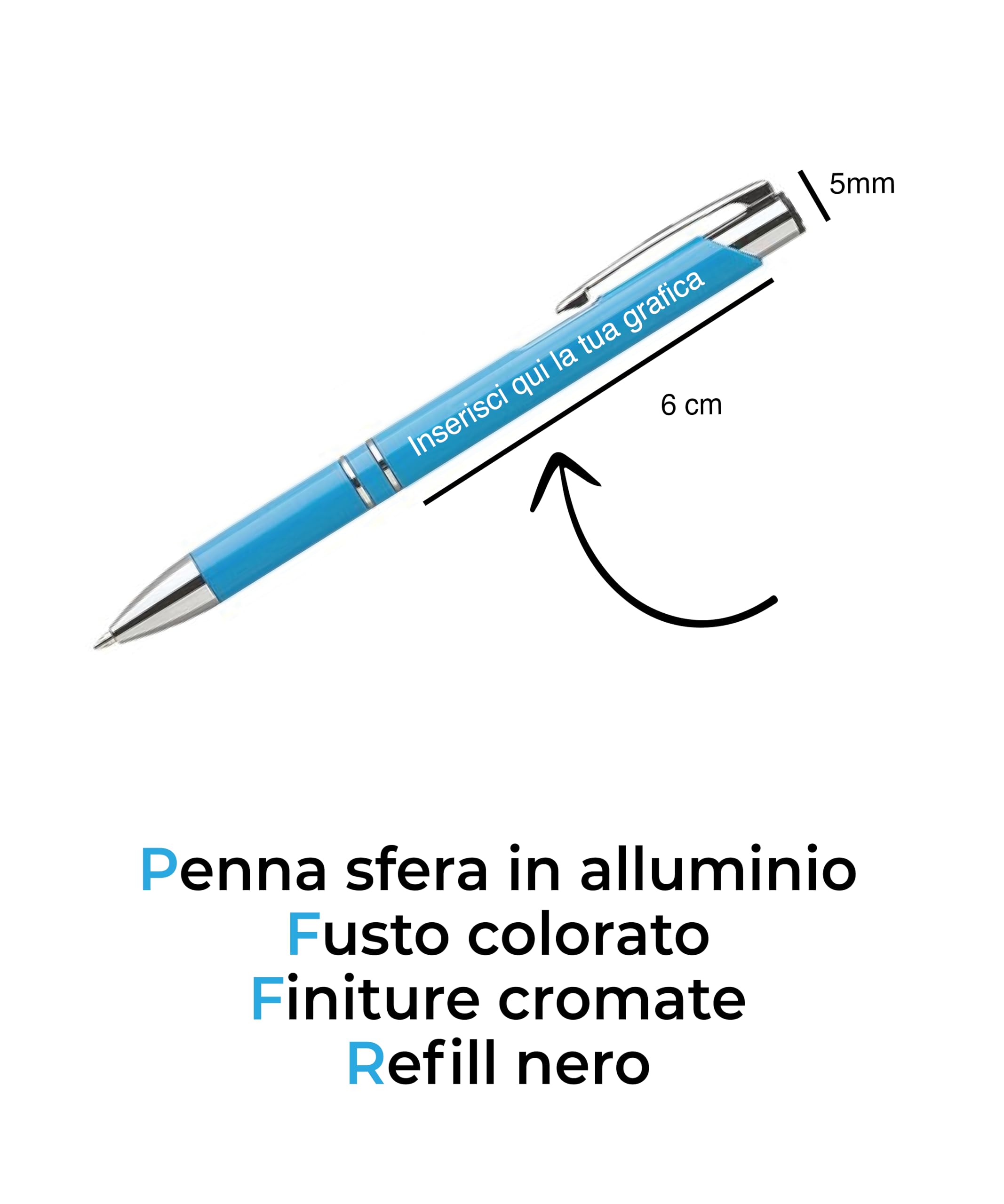 Penna personalizzata incisa, Penna sfera a scatto in plastica con clip metallo. Fusto colorato,Refill nero, ideale per regali di laurea, compleanni o eventi aziendali. (40)