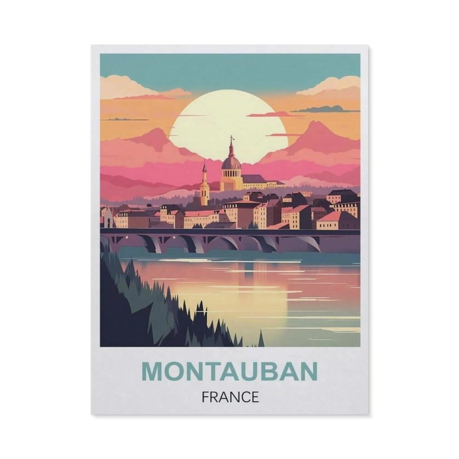 Vintage Metal Tin Sign，Montauban France(30x40cm）