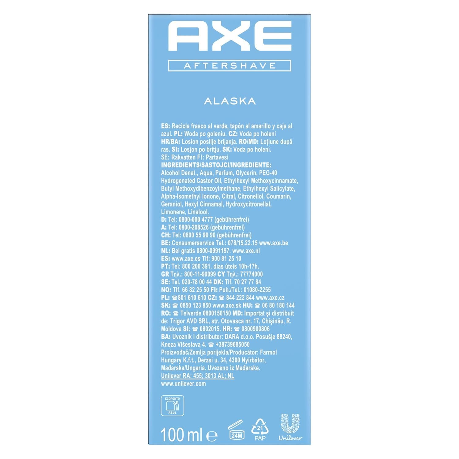 AXE Aftershave für Männer 6er Set für gepflegte Haut - in beliebten Duftrichtungen - Alaska, Moschus & Black - jeweils 2x 100ml
