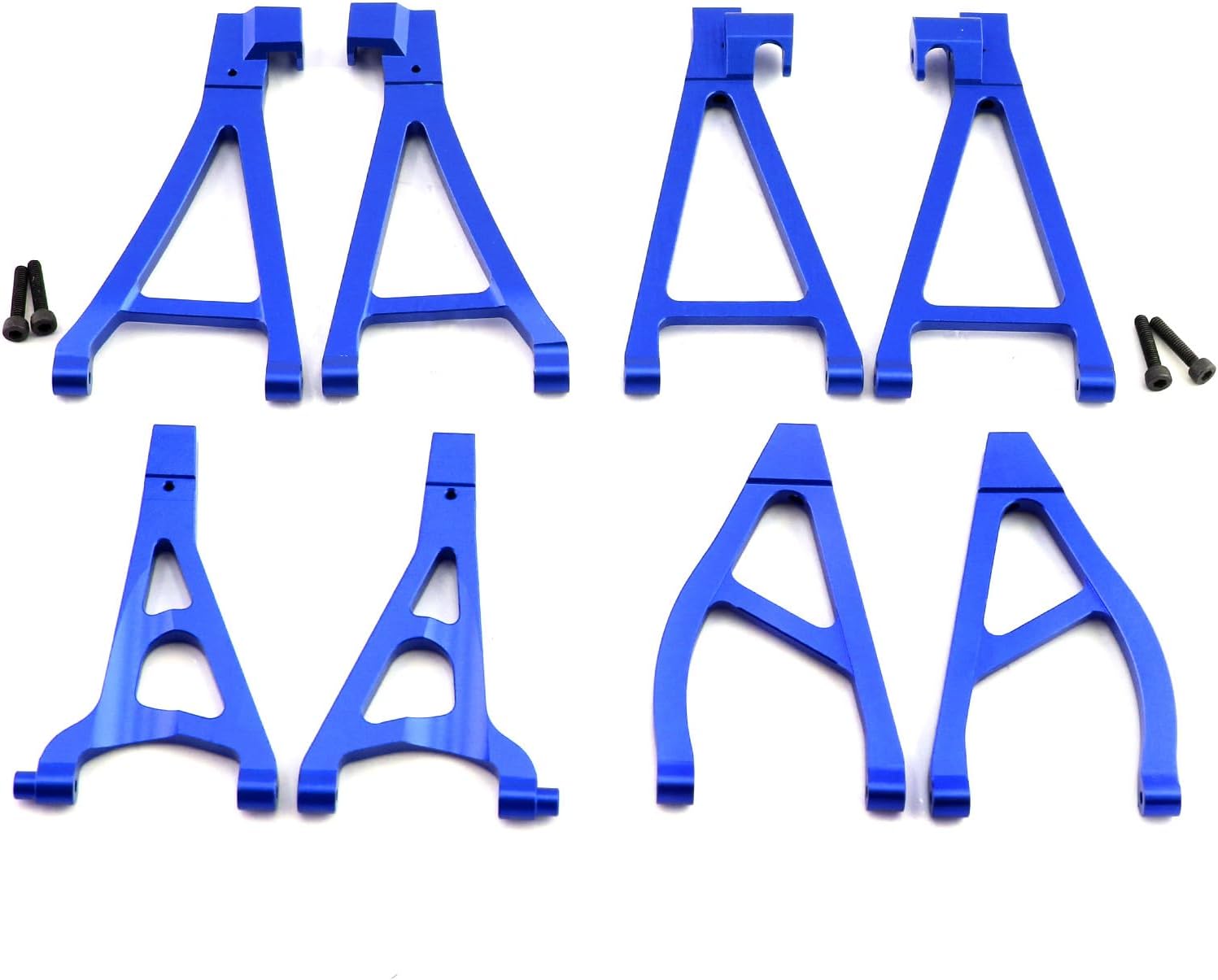 Aluminum Front Rear Upper Lower Suspension Arms for 1/16 Traxxas Summit E-Revo VXL RC Car (Blue)