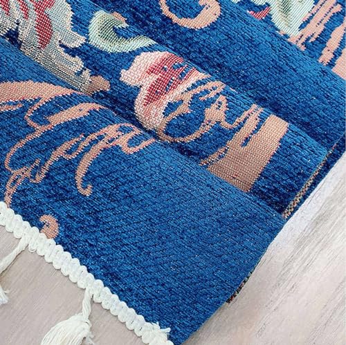 Runner de table précision jacquard et chemin de table rustique à pompons, modèle B 35x200cm - 7