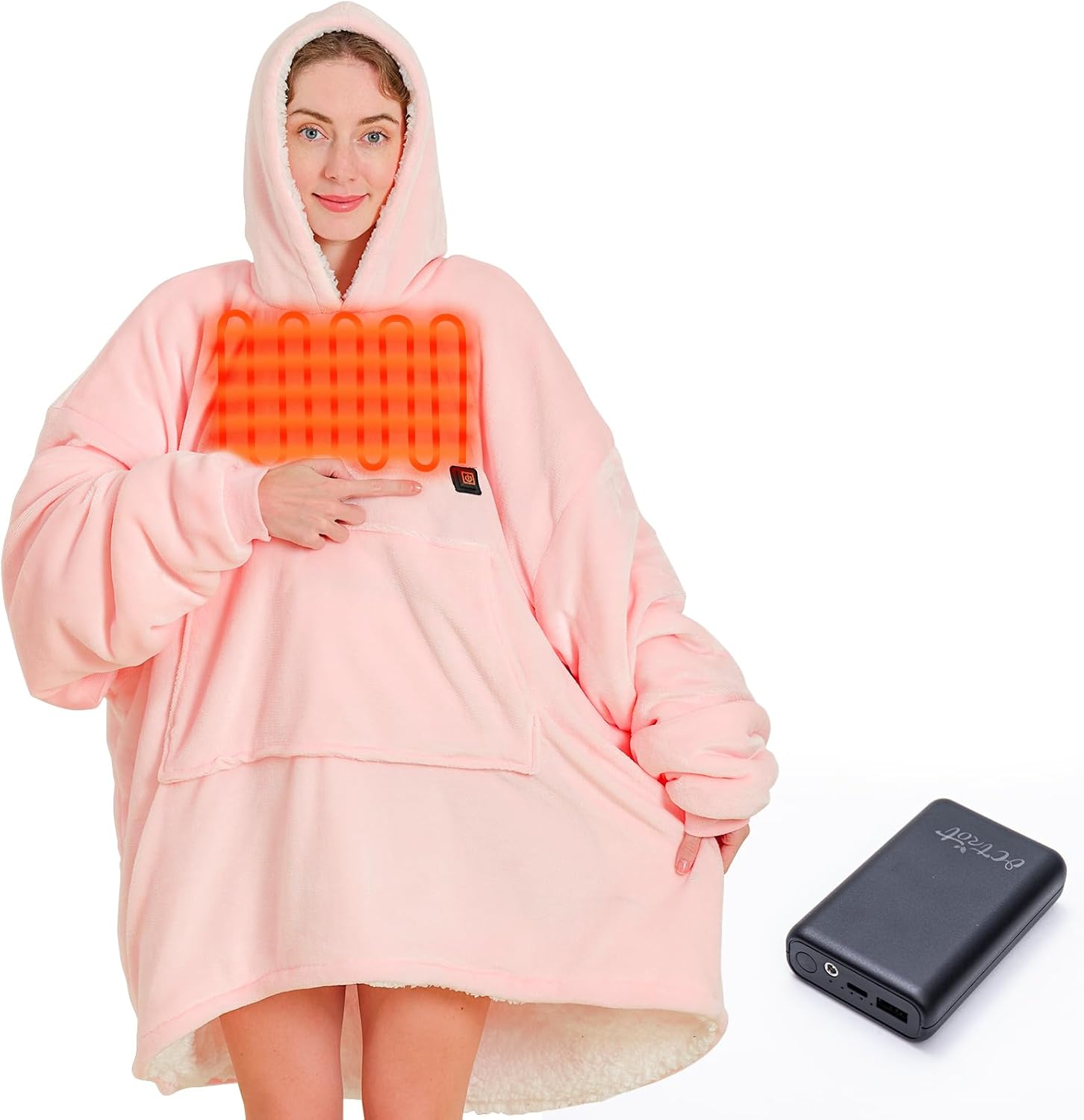 yescool Heated Wearable Blanket Hoodie for Adult with