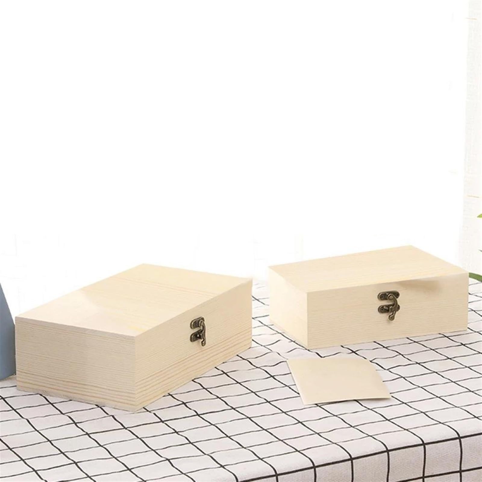 2 Stück Holz Aufbewahrungsbox Mit Fächern - Naturholz Organizer Für Kosmetik & Kleinteile | Desktop Deko 12x12 Cm