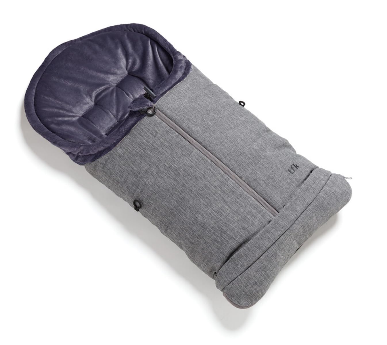 Fußsäcke der Marke TFK. Modell Thermo-Fleece FuÃŸsack mit verlängerbarem FuÃŸteil - Premium Grau