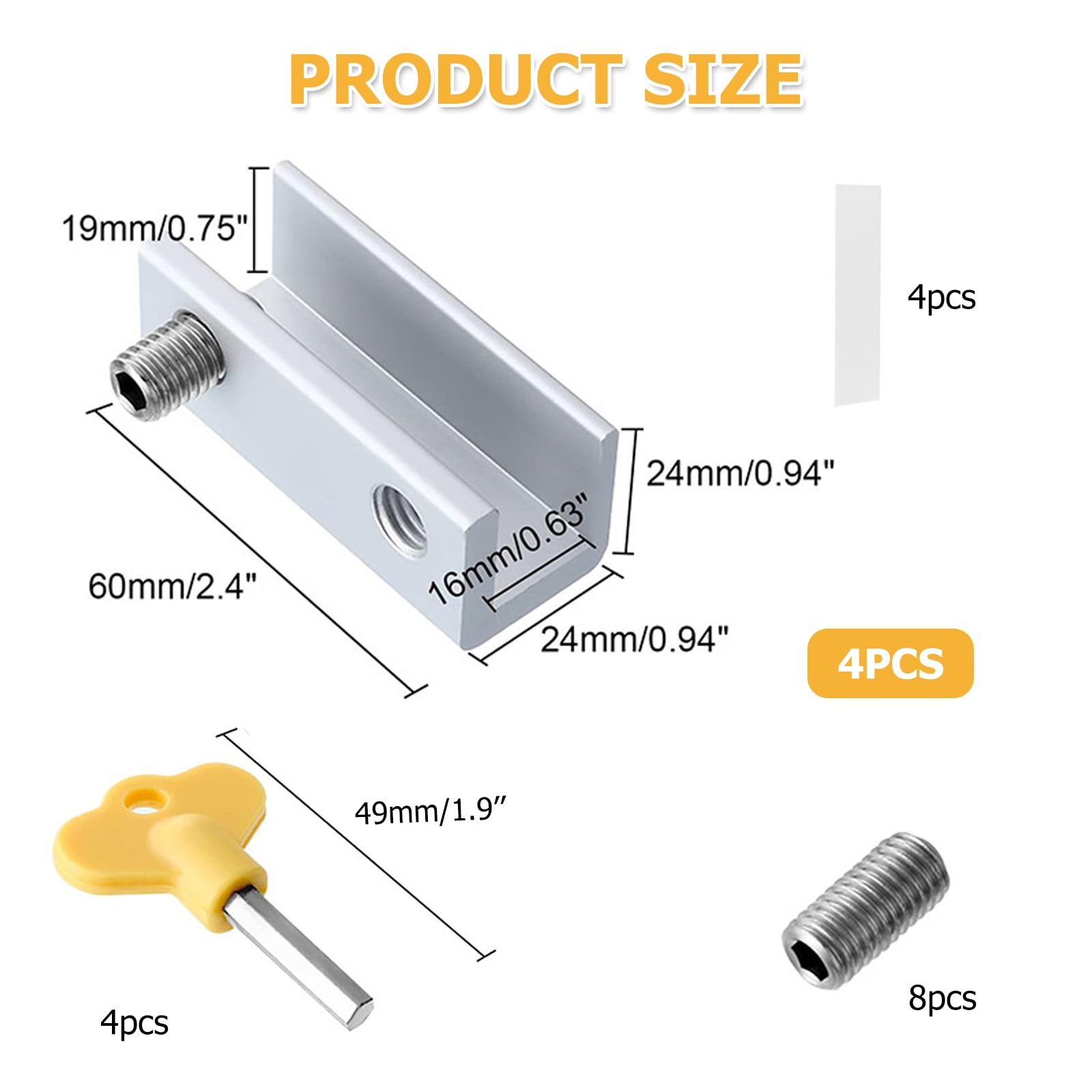 4 Pièces Serrures De Fenêtre Coulissante Fenêtre Réglable Bloque