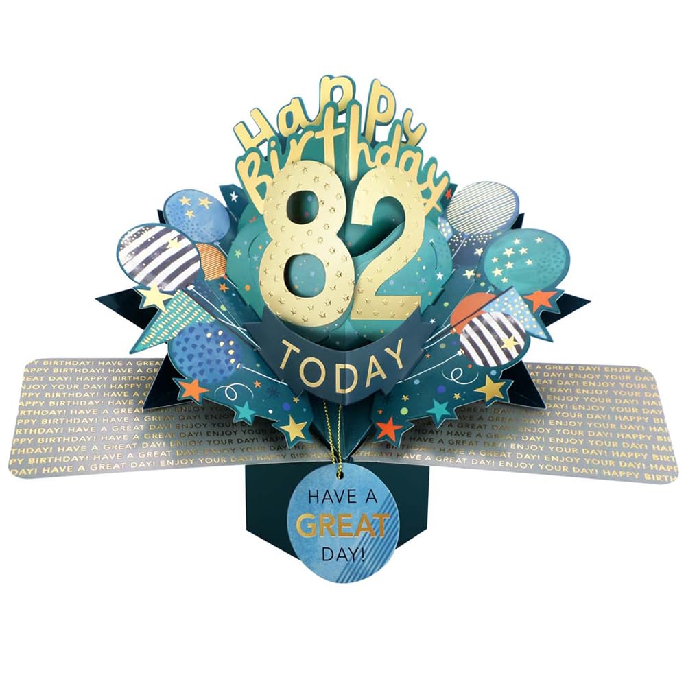 82 Today Happy 82nd Birthday Pop-Up Greeting Card Love Kate's Pop Up Cards Him Design POP237MC82 โ image 1