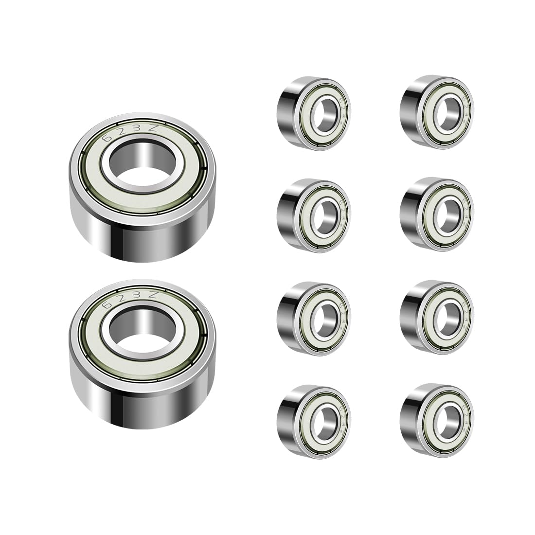 10 szt 623 ZZ łożysko kulkowe 3 mm x 10 mm x 4 mm, wstępnie nasmarowane, podwójne uszczelnienie, łożysko kulkowe 623ZZ