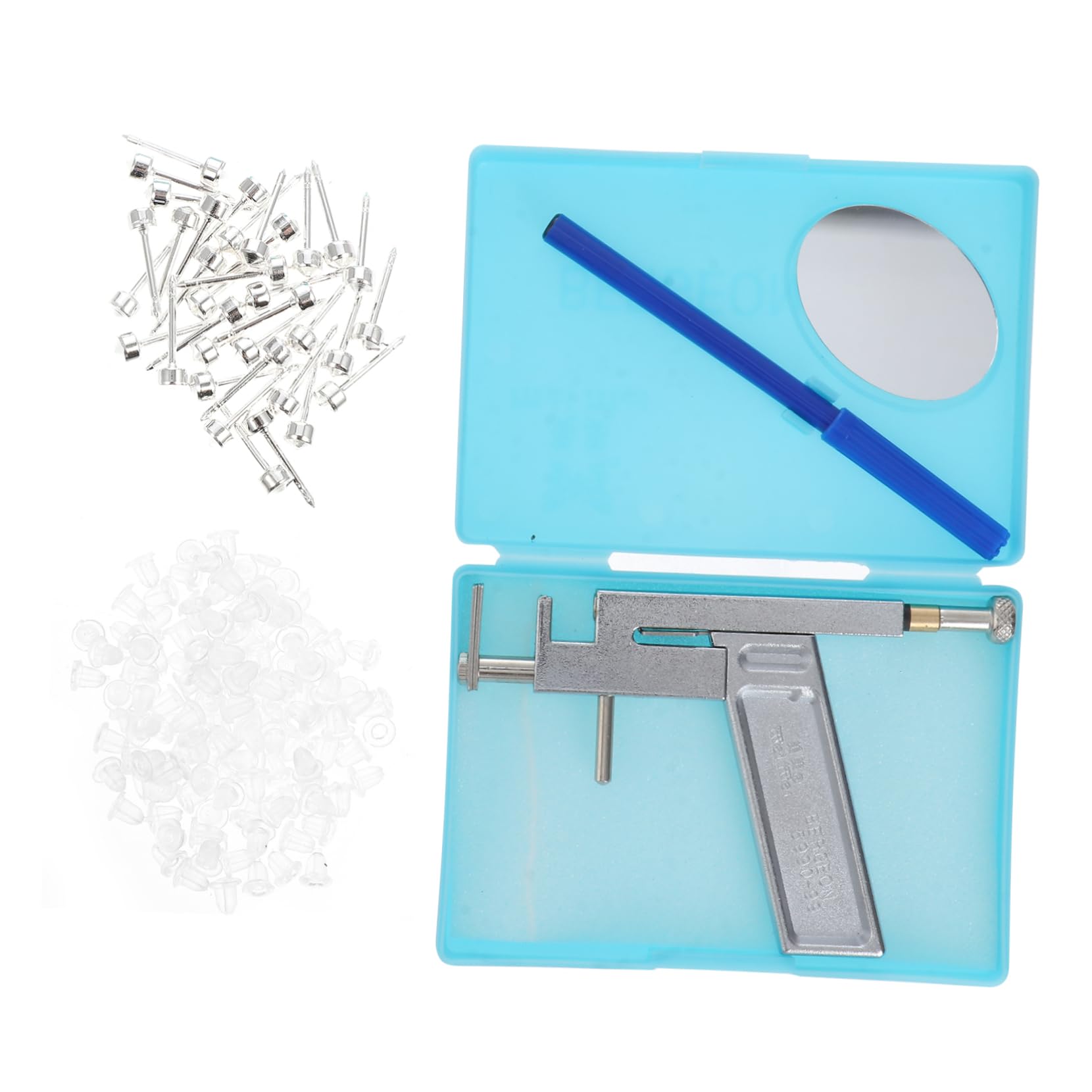 IWOWHERO Professional Ear Piercing Stainless Steel Ear Stud Tool Portable Piercing Kit
