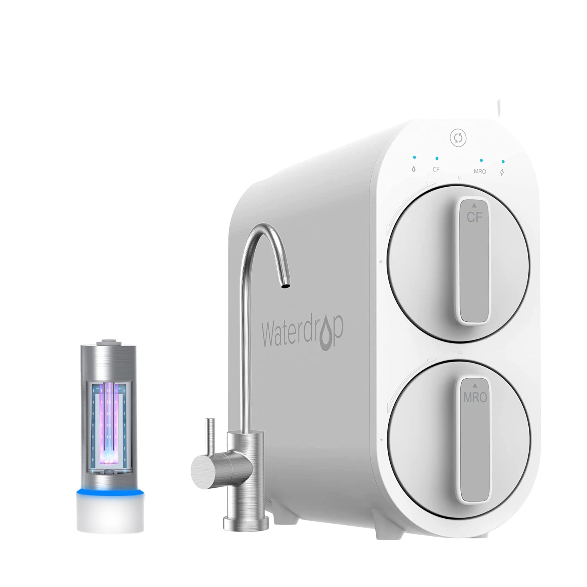 WaterdropLED UV͎ Ultrąviolët Water Sterilizër Filter for Kitchen, Mercury-Free, FCC Certified with Waterdrop G2 Reverse Osmosis System