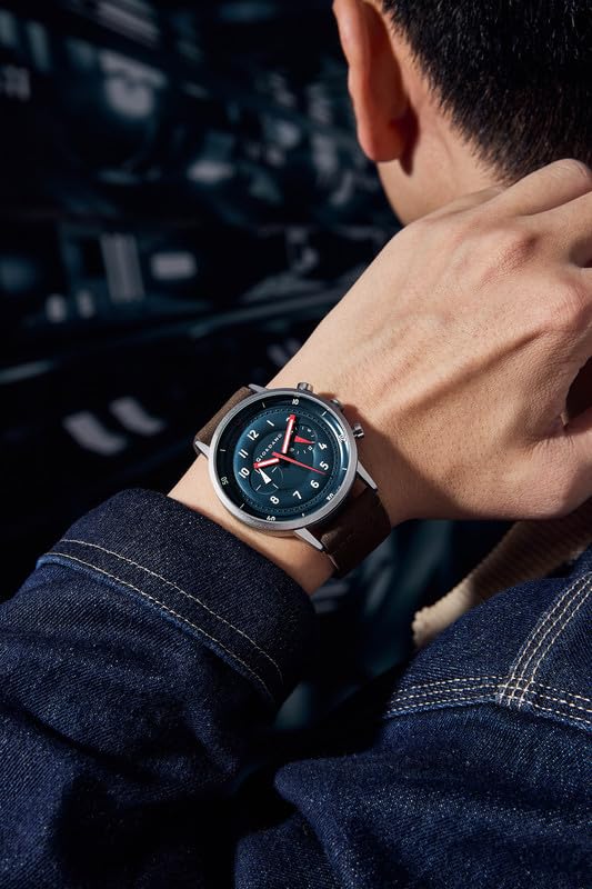 Image of Giordano Analog Sporty Multi-Functional Watch for Men with Round Shape dial and Leather Strap