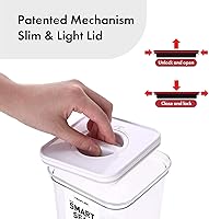 Vista 2 de Neoflam Recipiente hermético de almacenamiento de alimentos con sello inteligente (juego de 3) Cuerpo transparente Diseño modular, apilable