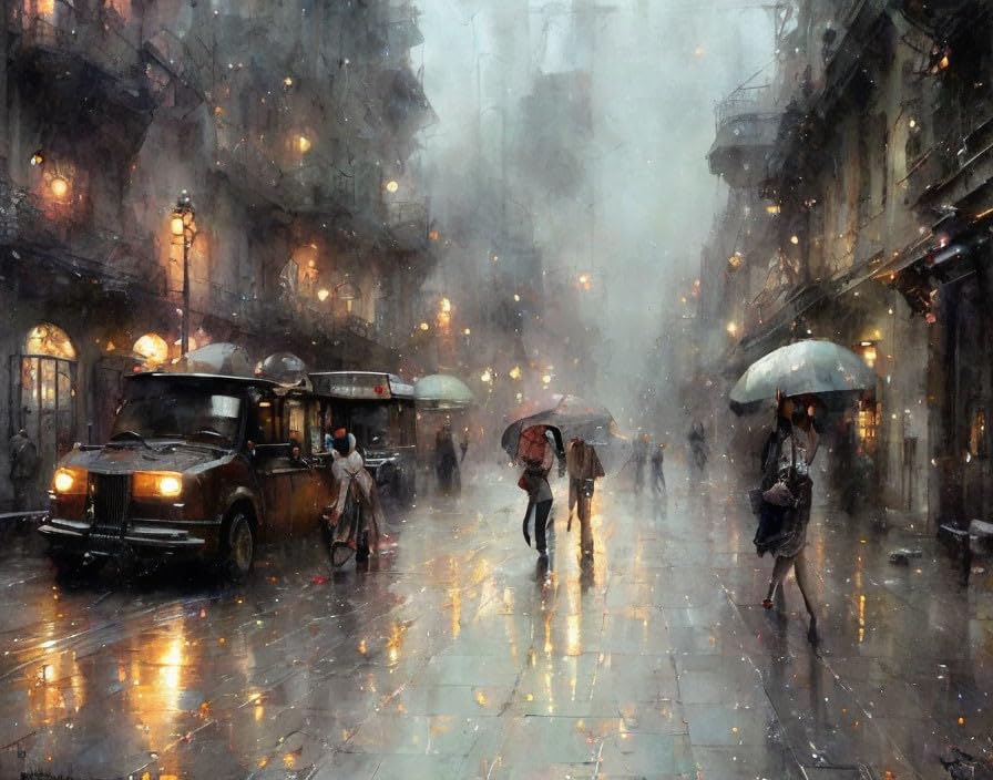 Affiche fenêtre pluie 58x90 cm poster toile salon moderne